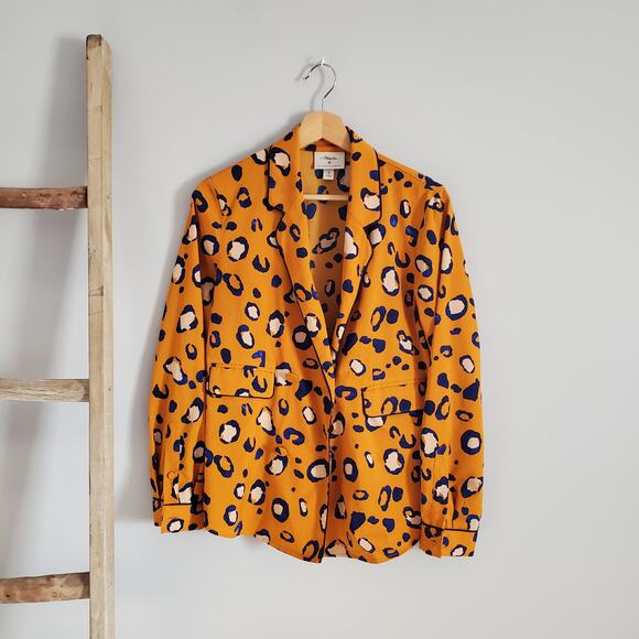 3.1 Phillip Lim By Target Orange Blue Cheetah Print Lightweight Jacket Size S - Picture 1 of 8